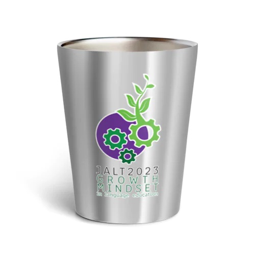 JALT2023 Logo (words outlined in white) Thermo Tumbler