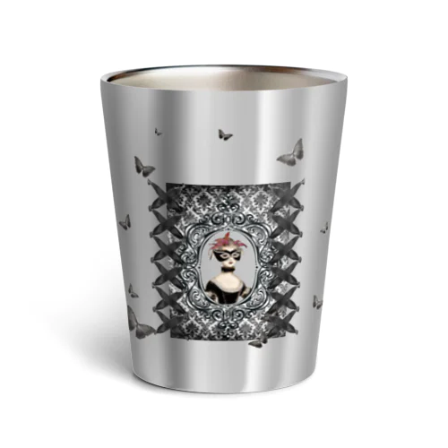 Keep Calm and Goth On♱マリー・アントワネット『Masquerade』♱黒ロリ ゴスロリ ゴシック 蝶 Thermo Tumbler