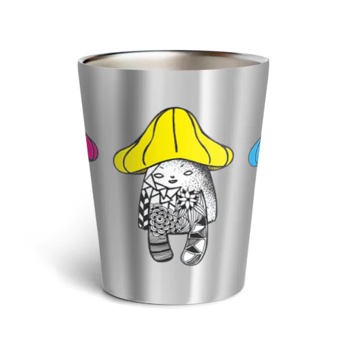 きのこまる（ピンク・黄色・青色） Thermo Tumbler