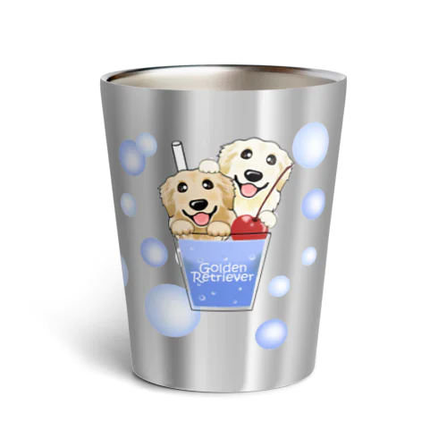 ゴールデンレトリーバー　クリームソーダ　カップ全面デザイン　ABCDOGS Thermo Tumbler