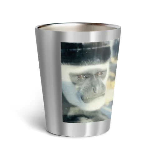 渋くて凛々しいイケメンすぎる猿 Thermo Tumbler