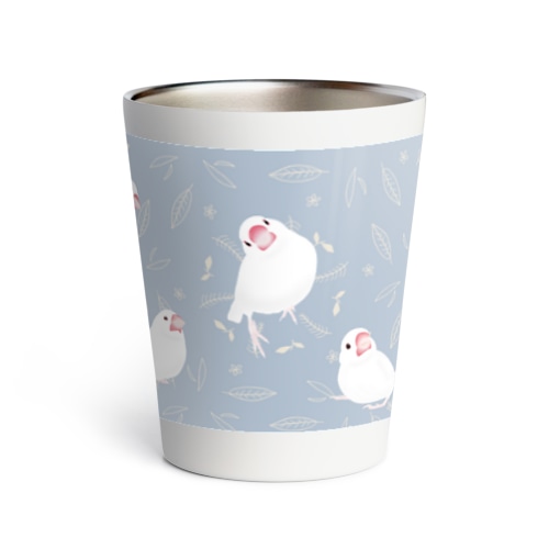 白文鳥 爽やかタンブラー 【青】 Thermo Tumbler