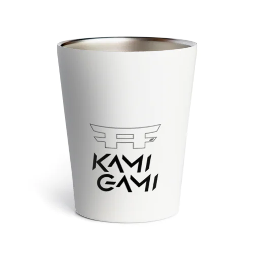 『KAMI-GAMI』logo ブラック サーモタンブラー