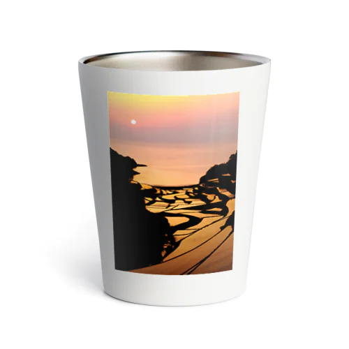 夕陽と棚田 Thermo Tumbler