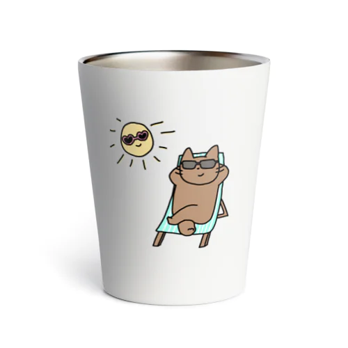 太陽と仲良し☀️こんがりねこ Thermo Tumbler