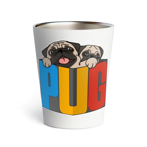 PUG-パグ-ぱぐ　道具箱ならぬパーグ箱から出たい親子パグ グッズ サーモタンブラー