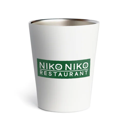 nikonikoロゴグリーン サーモタンブラー