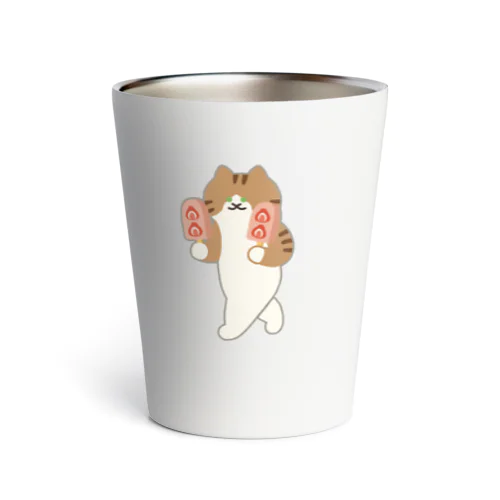 いちごアイスをあざとく運ぶねこ Thermo Tumbler