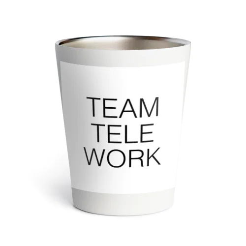 Team Telework チームTシャツ テレワーク グッズ シンプル サーモタンブラー