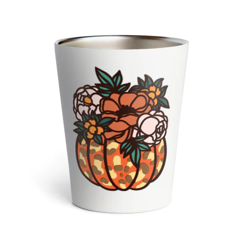 Pumpkin and Flowers for Halloween かぼちゃ と 花 ハロウィン用 サーモタンブラー