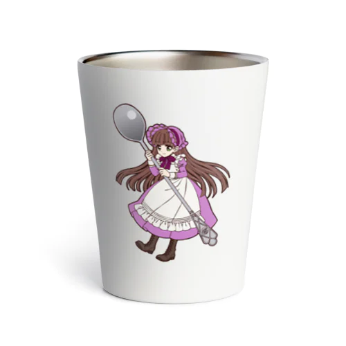 ティースプーンを持った小さな女の子8 Thermo Tumbler