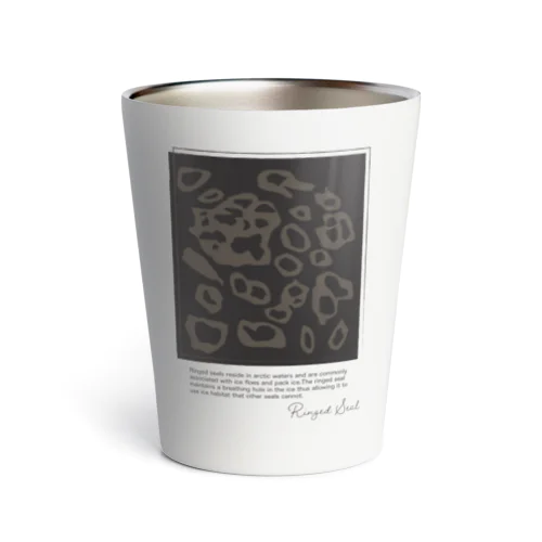 ワモン アザラシ 柄 チャコール Ringed seal pattern Charcoal Thermo Tumbler