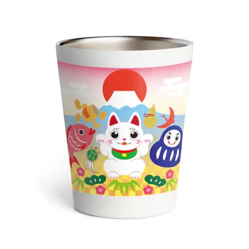 ちゅんの招き猫と仲間たち Thermo Tumbler