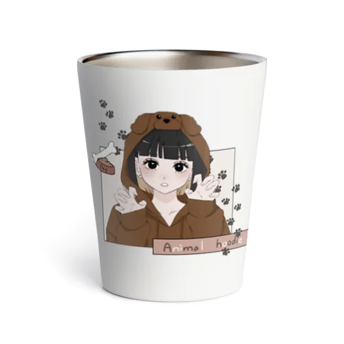 Animal hoodie cute girl Thermo Tumbler