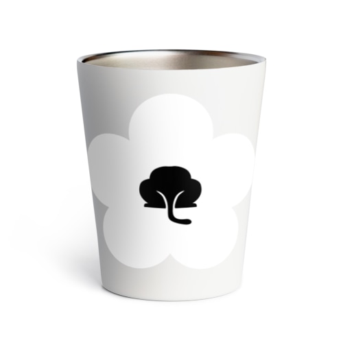 動物家紋h.t.（裏梅ネコ尻）白 Thermo Tumbler