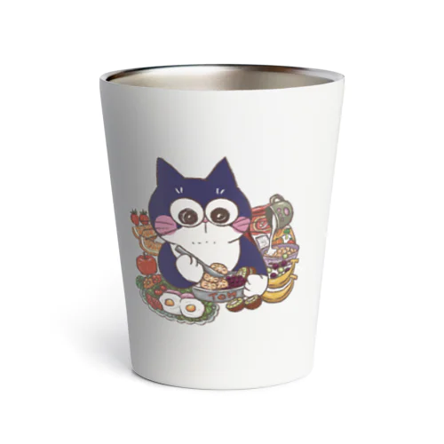 朝ごはんを食べる猫 Thermo Tumbler