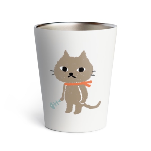 猫毛ねこの国の住人　魚の骨 Thermo Tumbler
