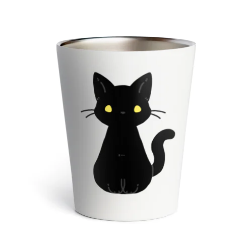 シンプルな金眼の黒猫さん Thermo Tumbler