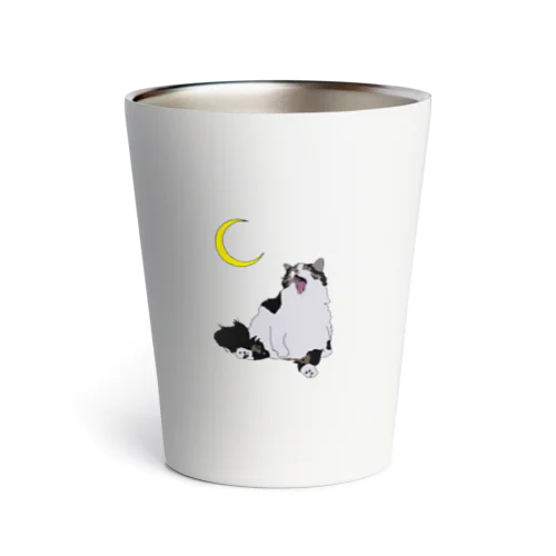 月と猫　あくび猫 Thermo Tumbler