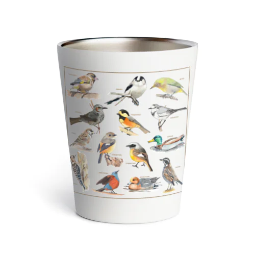 野鳥集合イラストB Thermo Tumbler