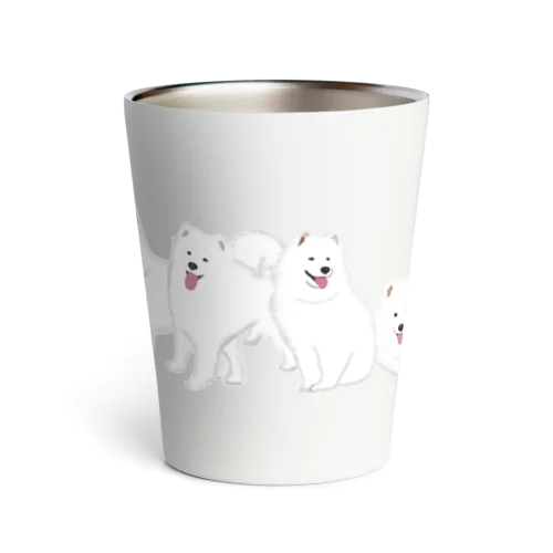 寄り添う　サモエド　犬 Thermo Tumbler