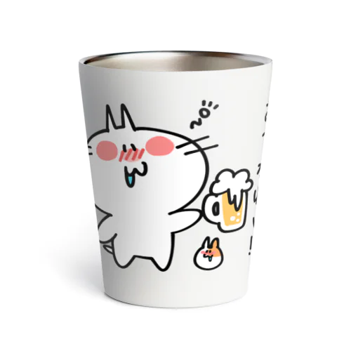 酔っ払いにゃんこイラスト Thermo Tumbler