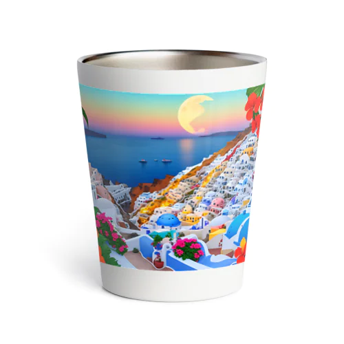 トロピカルなサントリーニ島 Thermo Tumbler