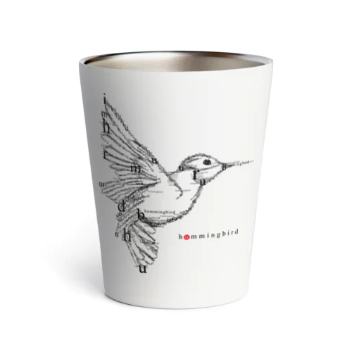 フォントイラストレーション『hummingbird（ハミングバード・ハチドリ）』 Thermo Tumbler