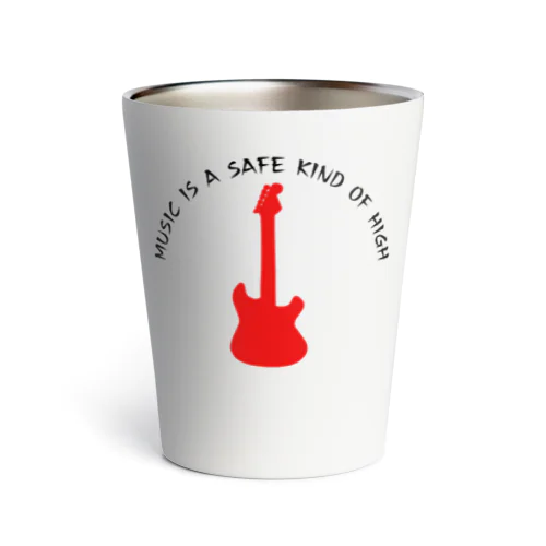 赤いギター Music is a safe…ギタリスト名言　黒 Thermo Tumbler