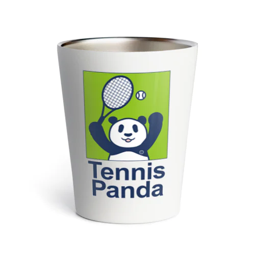 パンダ・テニス・TENNIS・アイテム・デザイン・ラケット・ガット・イラスト・スポーツ・Tシャツ・サーブ・かっこいい・かわいい・選手・画像・ボール・王子・絵・オリジナル（C） サーモタンブラー