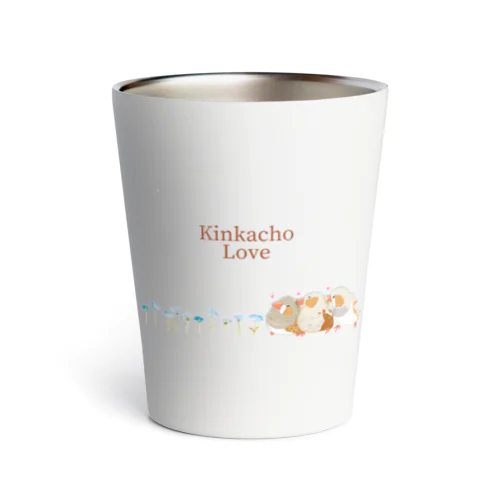 キンカチョウのネモフィラデザイン Thermo Tumbler