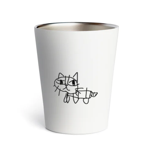 子どもの描いたネコちゃん Thermo Tumbler