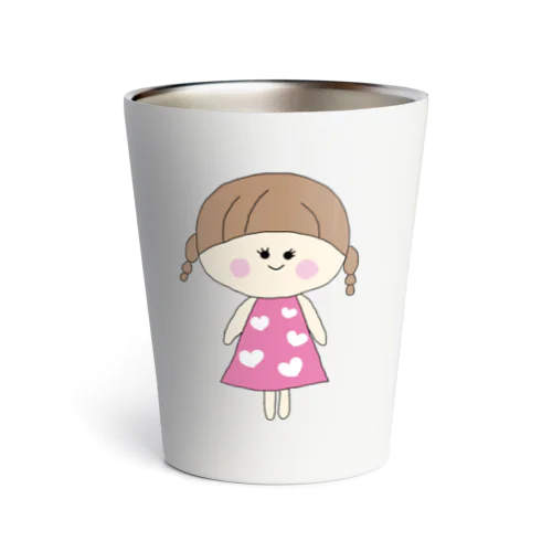 ラブリーな三つ編みの女の子 Thermo Tumbler