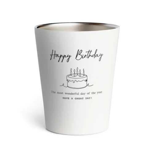 Happy Birthday　シンプル Thermo Tumbler