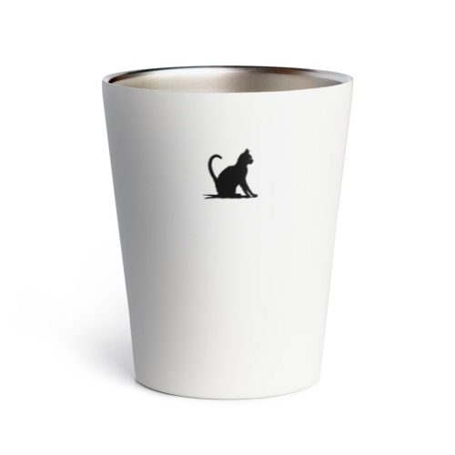 黒猫シルエット Thermo Tumbler