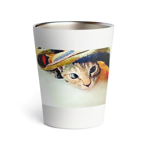 ブランケットからひょっこりニャンコ🐱 Thermo Tumbler