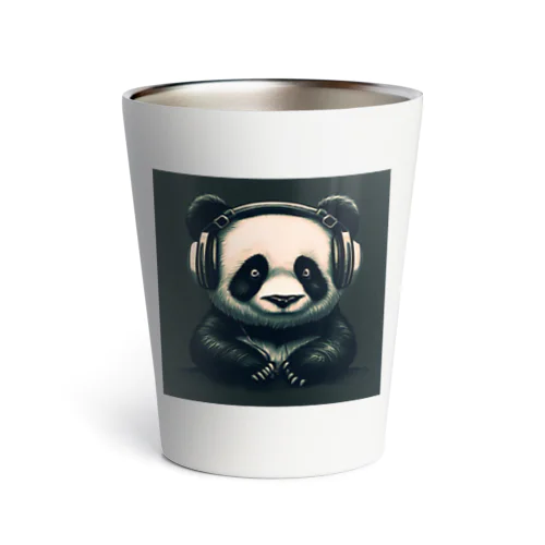 Headphones & Pandas（ヘッドホン & パンダ） サーモタンブラー