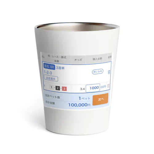 1-2-3 10万円 Thermo Tumbler