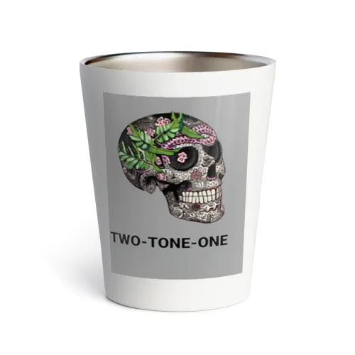 TWO-TONE-ONE ボタニカル柄ドクロ Thermo Tumbler
