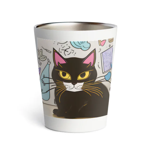 🌟 はにゃん一号店くろねこ 🌟 Thermo Tumbler