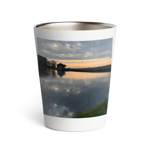 #2 At twilight -rice field Thermo Tumbler