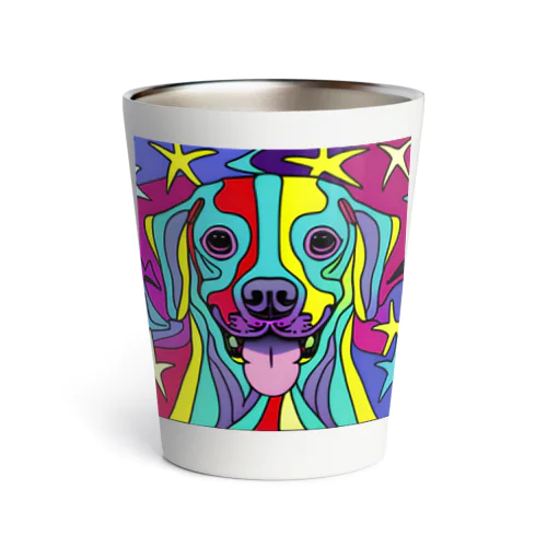 奇抜なアート風の可愛い犬のグッズ Thermo Tumbler