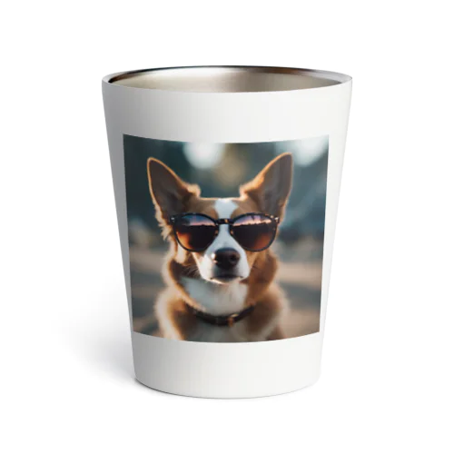 サングラスをかけたクールな犬 Thermo Tumbler