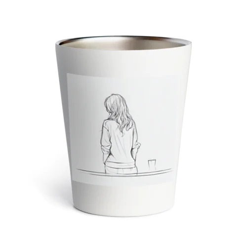 シンプルライフ　ー休憩中の女性ー Thermo Tumbler