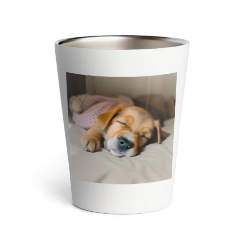 昼寝する子犬 Thermo Tumbler