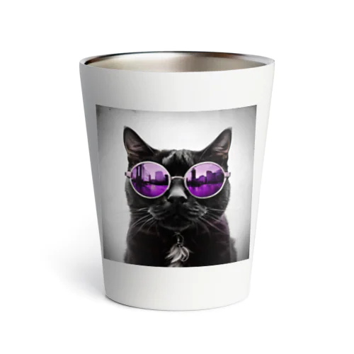 黒猫紫サングラス Thermo Tumbler