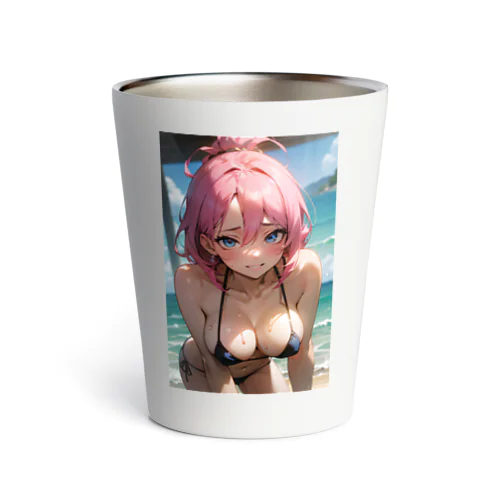 ピンク髪の美少女 Thermo Tumbler