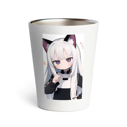 キュート＆ワイルドな髪の女の子 Thermo Tumbler