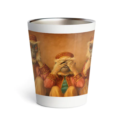 見ざる・聞かざる・言わざる　See no evil, hear no evil, speak no evil Thermo Tumbler