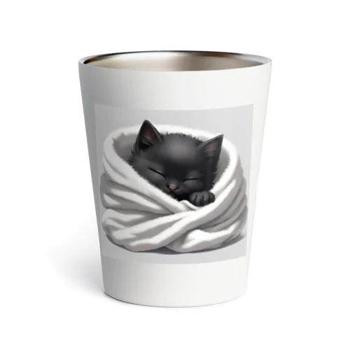 黒猫巻き巻き Thermo Tumbler